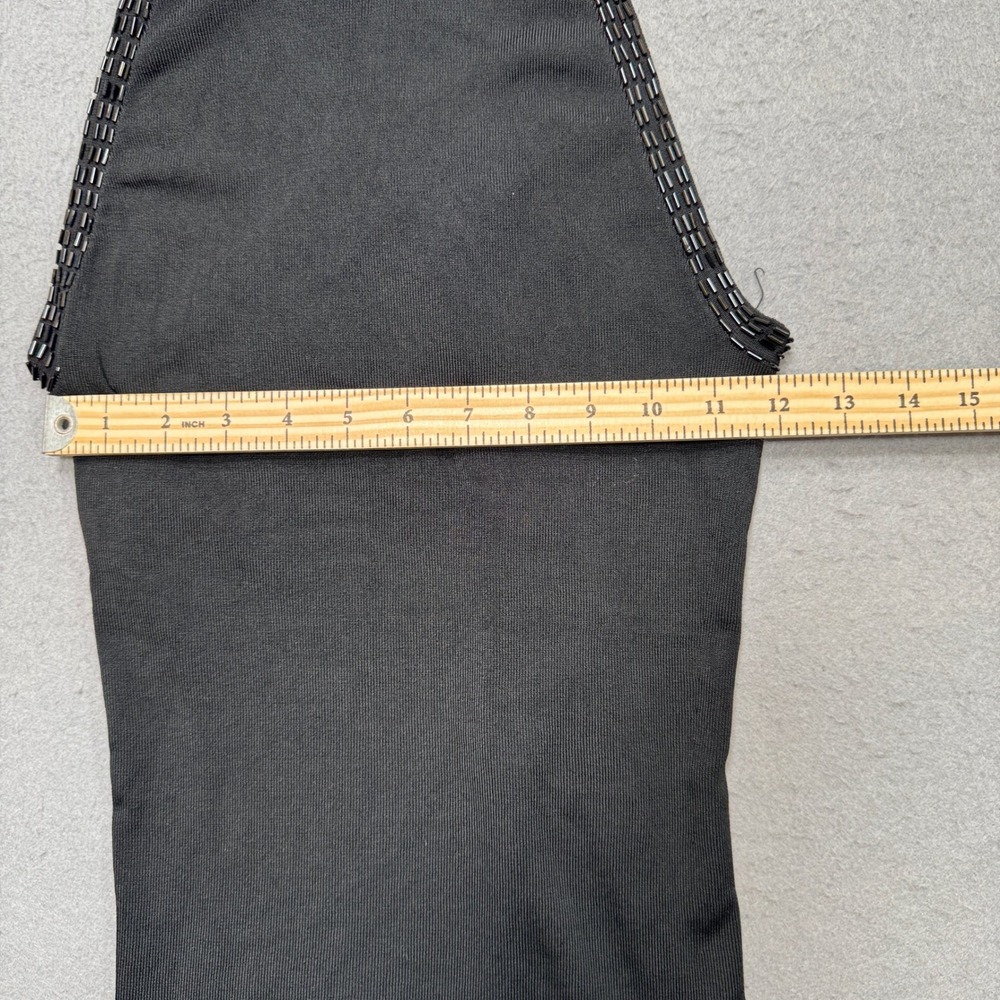 Gap Halter Tank Top Women's Medium Black Beaded High Neck Crossover Back Chic - Picture 4 of 5